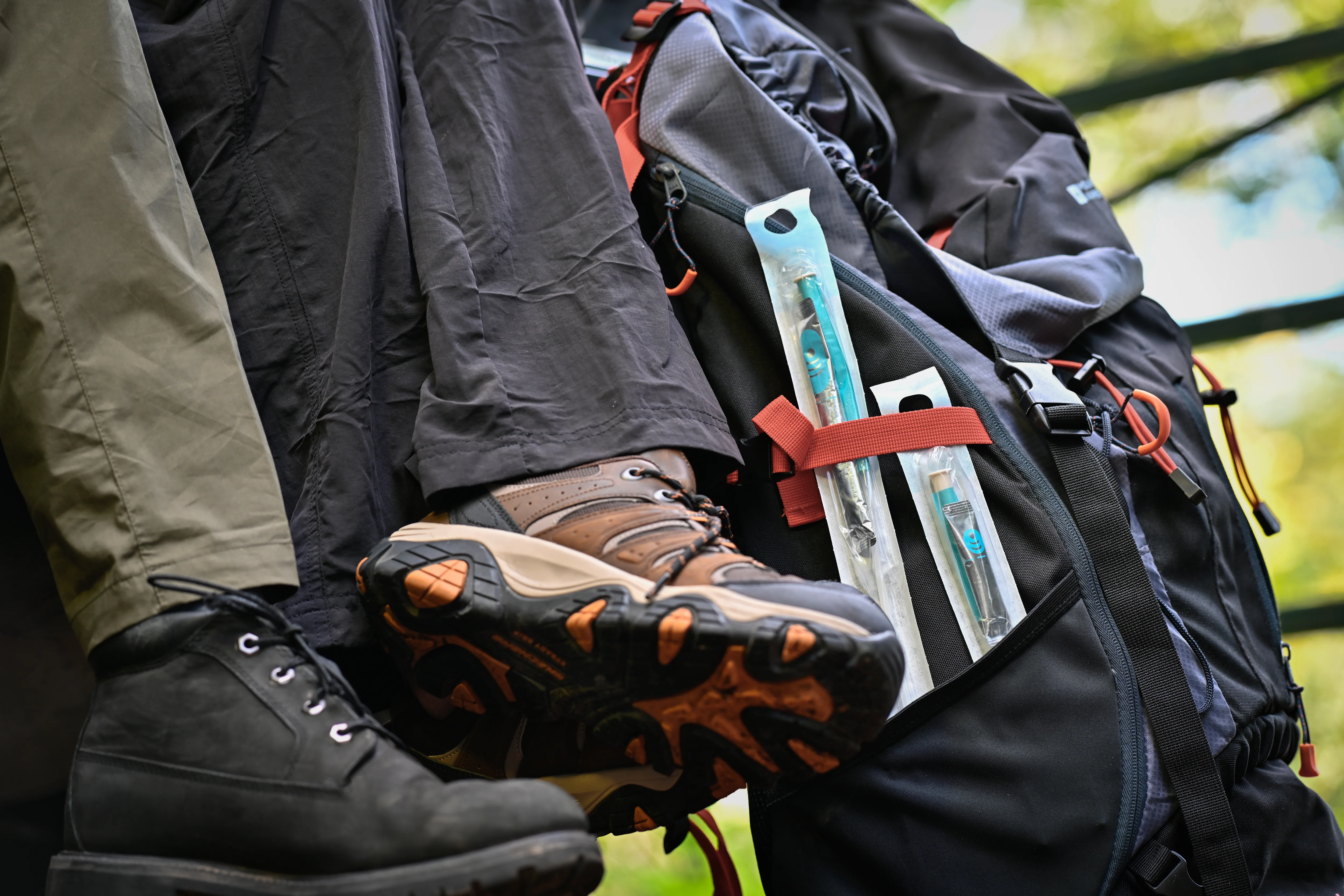 En person med rygsæk