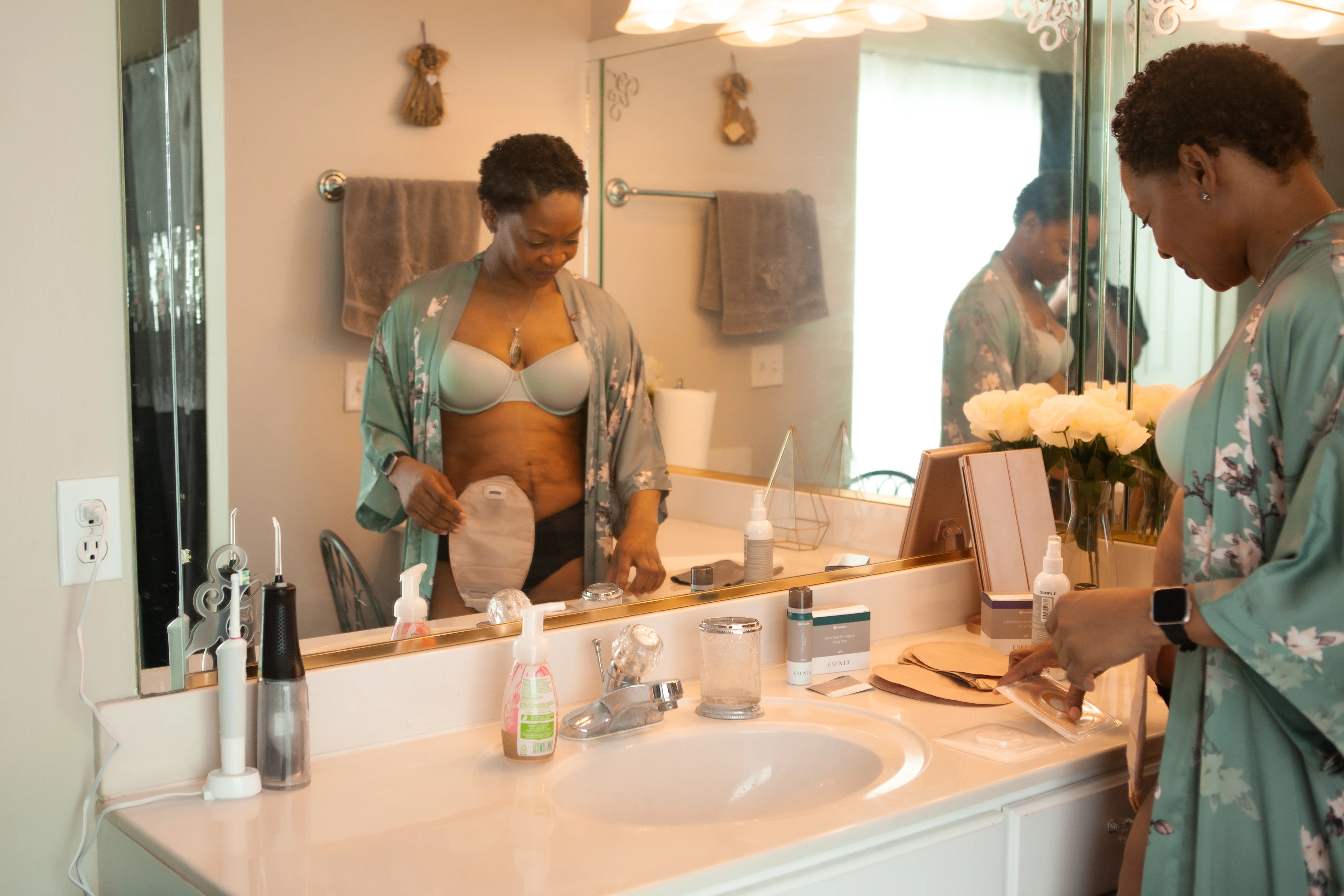 Una persona en un baño